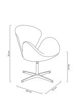 Fotel SWAN WOOL PREMIUM czerwony -  wełna, podstawa stal - obrazek 2