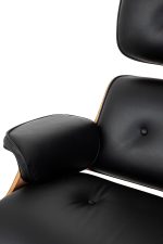 Fotel LOUNGE HM XL czarny / orzech z podnóżkiem - obrazek 3