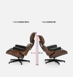 Fotel LOUNGE HM XL czarny / orzech z podnóżkiem - obrazek 7