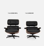 Fotel LOUNGE HM XL czarny / orzech z podnóżkiem - obrazek 8