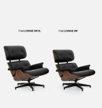 Fotel LOUNGE HM XL czarny / orzech z podnóżkiem - obrazek 9