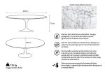 Stół TULIP ELLIPSE MARBLE CARRARA 200     biały - marmur, metal - obrazek 2