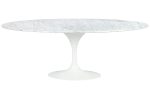 Stół TULIP ELLIPSE MARBLE CARRARA 200     biały - marmur, metal