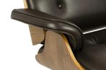 Fotel LOUNGE HM brązowy / orzech z podnóżkiem - obrazek 6