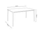 Stół SLIM 140x80 biały, czarny -          ceramiczny marmur, aluminium - obrazek 6
