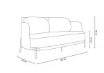 Sofa VENICE tkanina pepitka biało-czarna ekoskóra - złota podstawa - obrazek 7