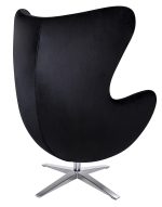 Fotel EGG SZEROKI VELVET czarny.50 - welur, podstawa stal - obrazek 3