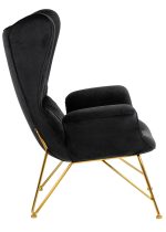 Fotel SHRIMP VELVET czarny / złoty - obrazek 4