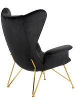 Fotel SHRIMP VELVET czarny / złoty - obrazek 5