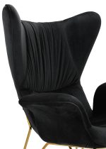 Fotel SHRIMP VELVET czarny / złoty - obrazek 10