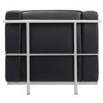 Fotel SOFT LC2 czarny - włoska skóra naturalna, chrom - obrazek 6