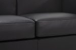 Sofa dwuosobowa SOFT LC2 czarna - włoska skóra naturalna, metal - obrazek 9
