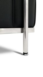 Sofa dwuosobowa SOFT LC2 czarna - włoska skóra naturalna, metal - obrazek 10