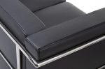 Sofa trzyosobowa SOFT LC2 czarna - włoska skóra naturalna, metal - obrazek 4