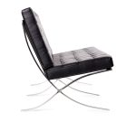 Sofa BARCELON trzyosobowa czarna - włoska skóra naturalna, chrom - obrazek 6