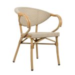 Krzesło ogrodowe CAFE BISTRO PARIS ARM    beżowe rattan