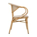 Krzesło ogrodowe CAFE BISTRO PARIS ARM    beżowe rattan - obrazek 3