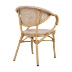 Krzesło ogrodowe CAFE BISTRO PARIS ARM    beżowe rattan - obrazek 4