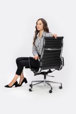 Fotel biurowy AERON PRESTIGE PLUS chrom  - skóra naturalna, aluminium - obrazek 3