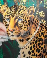 Obraz PEARLS LEOPARD 150x120 cm - obrazek 8
