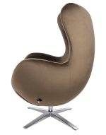 Fotel EGG SZEROKI VELVET ciemny brąz.81  - welur, podstawa stal - obrazek 4