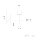 NEW GARDEN lampa stołowa LOLA SLIM 30 BATTERY brass - obrazek 3