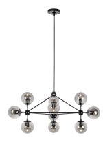MOOSEE lampa wisząca PLANETARIO 10        czarna - klosze dymione - obrazek 2