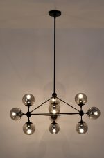 MOOSEE lampa wisząca PLANETARIO 10        czarna - klosze dymione - obrazek 3