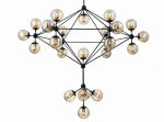 MOOSEE lampa wisząca PLANETARIO 41        czarna - klosze bursztynowe - obrazek 2