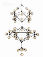 MOOSEE lampa wisząca PLANETARIO 41        czarna - klosze bursztynowe