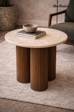 MaMaison stolik RAGNO 50 marmur / drewno - obrazek 6
