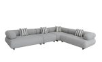 MaMaison sofa narożna ogrodowa ALEXANDER  4 szara (poduszki i pokrowiec w zestawie)