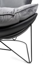 Fotel OTILIA STAND VELVET ciemny  szary welur - obrazek 7