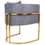Fotel CHLOE VELVET ciemny szary - metal,  welur - obrazek 4