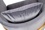 Fotel CHLOE VELVET ciemny szary - metal,  welur - obrazek 6