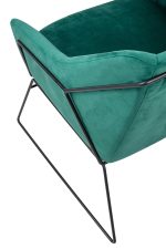 Fotel EMMA VELVET ciemny zielony -        welur, metal - obrazek 6