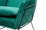 Fotel EMMA VELVET ciemny zielony -        welur, metal - obrazek 7