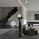 MOOSEE lampa podłogowa HUMAN MOON - włókno szklane, szkło - obrazek 7