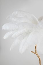 MOOSEE lampa podłogowa TIFFANY 175 biała  mosiądz / naturalne pióra - obrazek 6