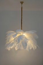MOOSEE lampa wisząca TIFFANY 135 biała    mosiądz / naturalne pióra - obrazek 10