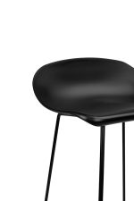 Krzesło barowe ROLF czarne 66 cm - polipropylen, metal - obrazek 6