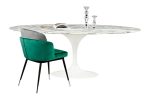 Stół TULIP ELLIPSE MARBLE ARABESCATO 200  biały - marmur, metal - obrazek 6