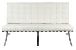 Sofa dwuosobowa BARCELON PRESTIGE PLUS  biała - włoska skóra naturalna, stal - obrazek 3