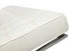 Sofa dwuosobowa BARCELON PRESTIGE PLUS  biała - włoska skóra naturalna, stal - obrazek 4