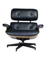 Fotel LOUNGE HM PREMIUM SZEROKI czarny - orzech - obrazek 2