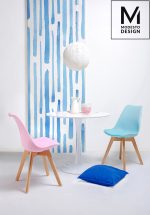 MODESTO stół TULIP FI 90 biały - MDF, podstawa metalowa - obrazek 5