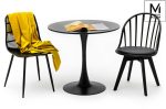 MODESTO stół TULIP FI 80 czarny - MDF, podstawa metalowa - obrazek 5