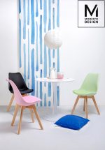 MODESTO stół TULIP FI 80 biały - MDF, podstawa metalowa - obrazek 4