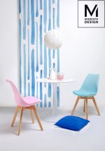 MODESTO stół TULIP FI 80 biały - MDF, podstawa metalowa - obrazek 5
